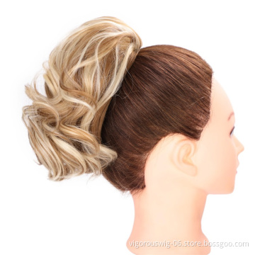 Vigorous Short Curly Clip in Ponytail Hair Extension Synthetic Drawstring Wrap Ponytail Hairpiece for Women